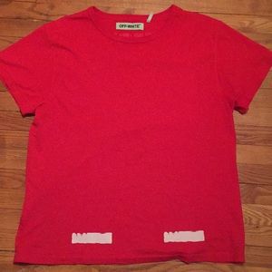 Authentic Off White T-Shirt ( Red) Sz L